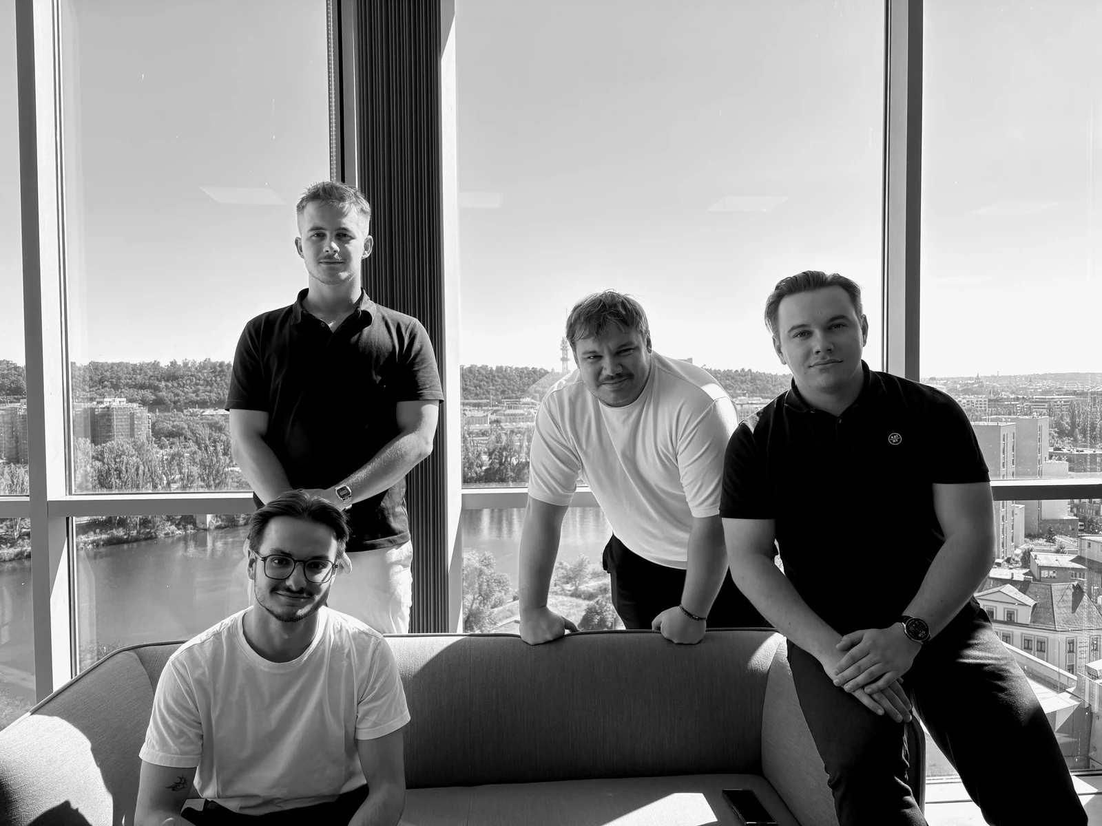 The four members of the Endpaper team in the Prague office